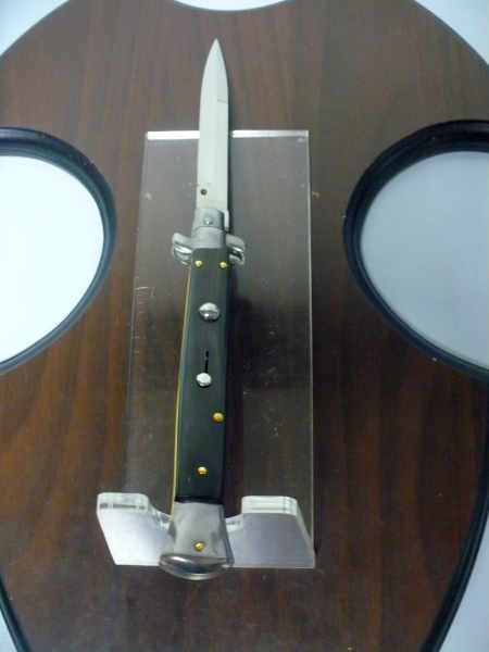Frank Beltrame , italian stiletto , pugnale - 28 cm , corno di bufalo scuro,baionetta ,modello FB 28/58B - 7