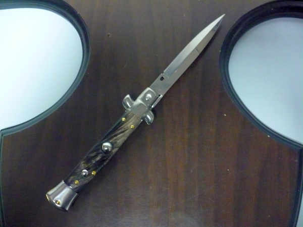 Frank Beltrame -  italian stiletto 20cm, bufalo scuro -lama baionetta - 20FB/58B - 7