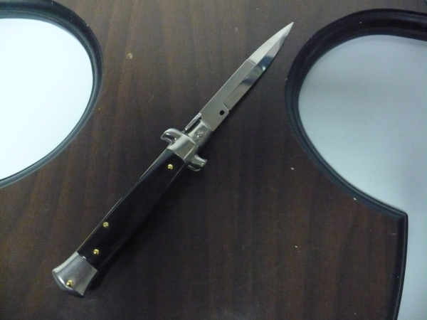 Frank Beltrame -  italian stiletto 20cm, bufalo scuro -lama baionetta - 20FB/58B - 7