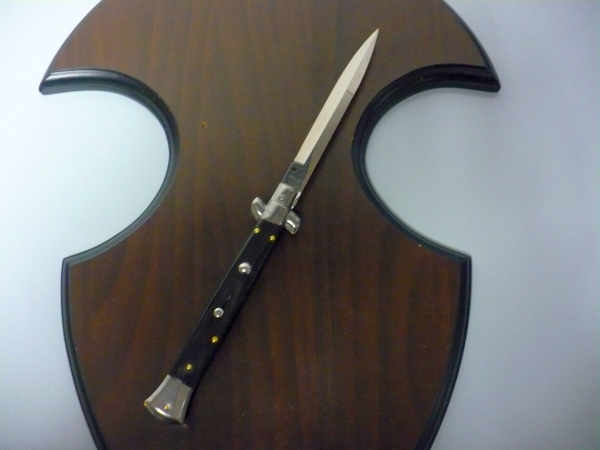 Frank Beltrame , italian stiletto , pugnale - 28 cm , corno di bufalo scuro,baionetta ,modello FB 28/58B - 7