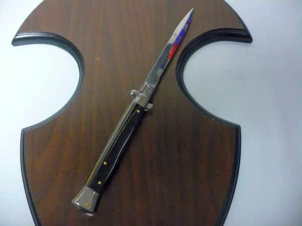 Frank Beltrame , italian stiletto , pugnale - 28 cm , corno di bufalo scuro,baionetta ,modello FB 28/58B - 7