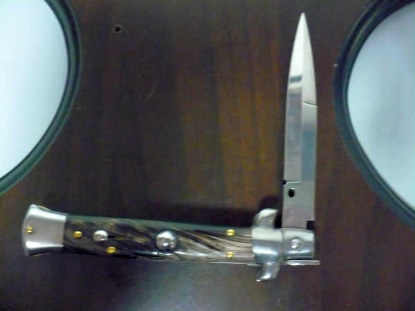 Frank Beltrame -  italian stiletto 20cm, bufalo scuro -lama baionetta - 20FB/58B - 7