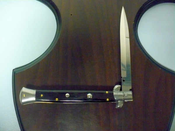 Frank Beltrame , italian stiletto , pugnale - 28 cm , corno di bufalo scuro,baionetta ,modello FB 28/58B - 7