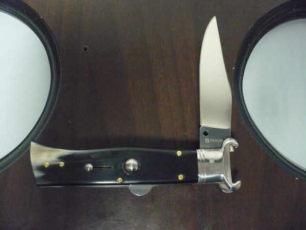 Famiglia Spadon - stiletto  calibro /20 - bufalo brasiliano - taglio classico clip point - 7