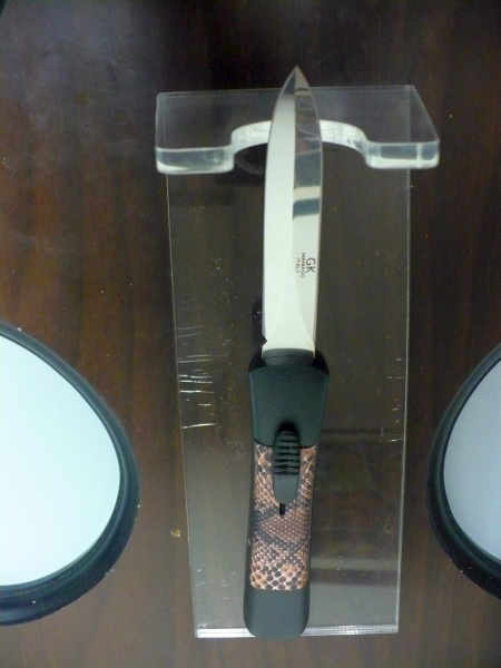 Italian stiletto frontale  coltellerie artigianali Maniago - 20 cm - ergonomica ,legno di serpente, lama dagger - 7