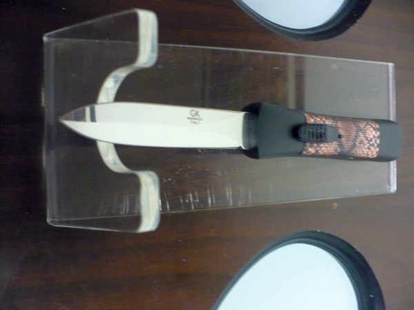 Italian stiletto frontale  coltellerie artigianali Maniago - 20 cm - ergonomica ,legno di serpente, lama dagger - 7