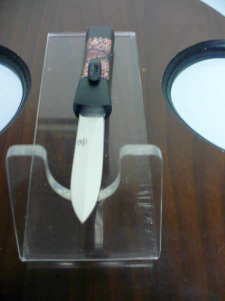 Italian stiletto frontale  coltellerie artigianali Maniago - 20 cm - ergonomica ,legno di serpente, lama dagger - 7