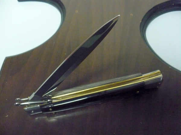 Swinguard Frank Beltrame - italian stiletto 28 cm - corno di bufalo scuro - lama dagger FB 550/58- 7