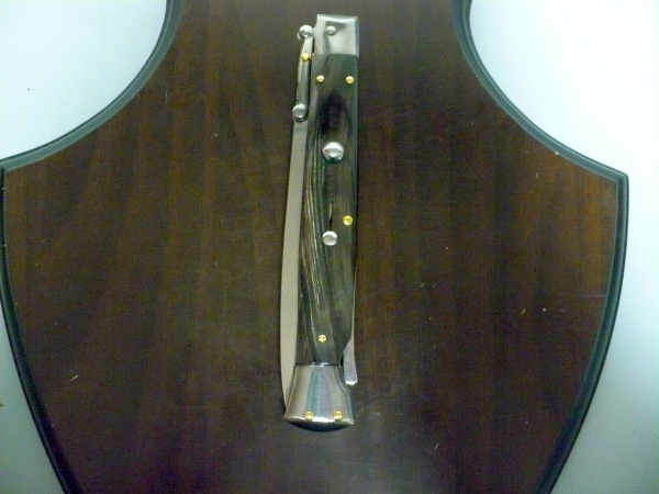 Swinguard Frank Beltrame - italian stiletto 28 cm - corno di bufalo scuro - lama dagger FB 550/58- 7