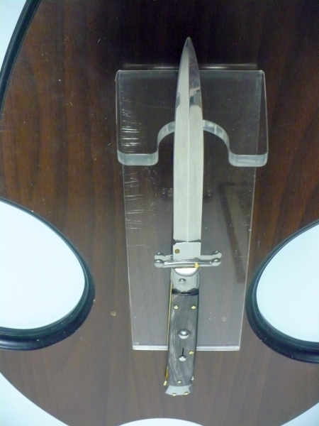Swinguard Frank Beltrame - italian stiletto 28 cm - corno di bufalo scuro - lama dagger FB 550/58- 7