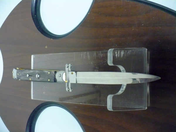 Swinguard Frank Beltrame - italian stiletto 28 cm - corno di bufalo scuro - lama dagger FB 550/58- 7