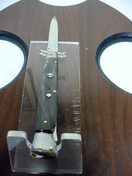 Swinguard Frank Beltrame - italian stiletto 28 cm - corno di bufalo scuro - lama dagger FB 550/58- 7