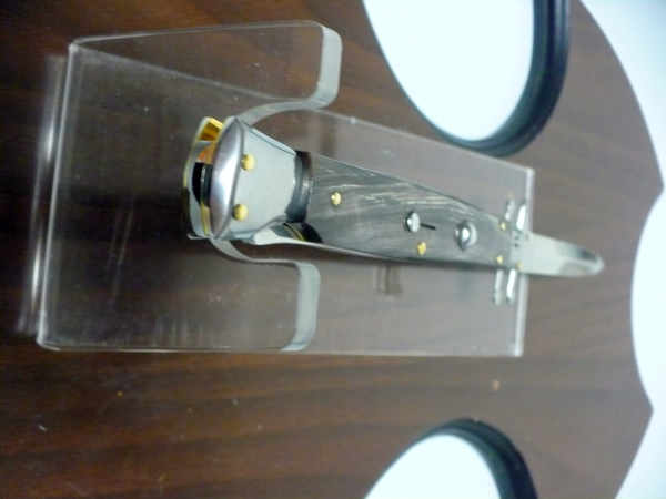 Swinguard Frank Beltrame - italian stiletto 28 cm - corno di bufalo scuro - lama dagger FB 550/58- 7
