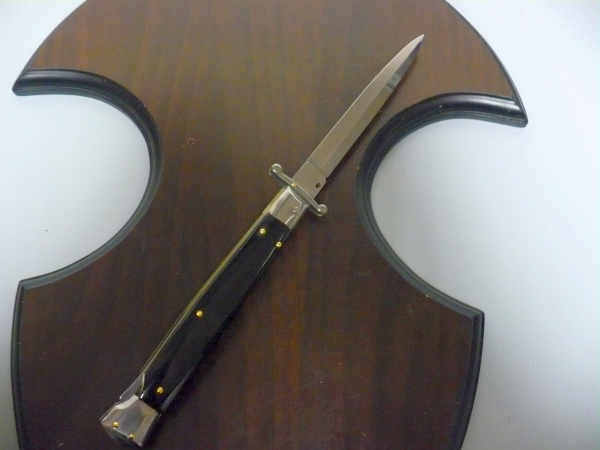 Swinguard Frank Beltrame - italian stiletto 28 cm - corno di bufalo scuro - lama dagger FB 550/58- 7