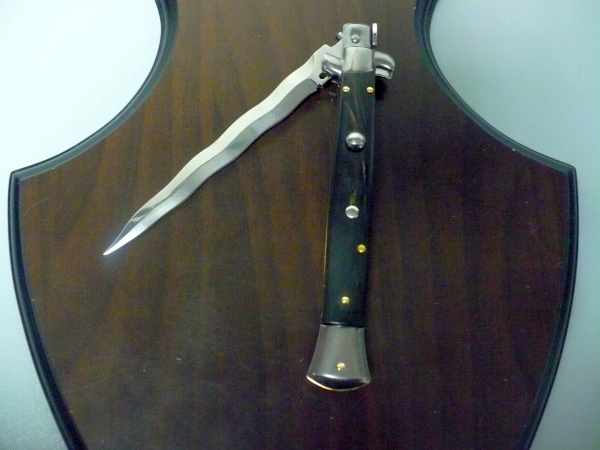 Frank Beltrame , italian stiletto , pugnale - 28 cm , corno di bufalo scuro, lama kriss, modello FB 28/58K- 7