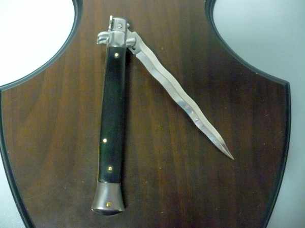 Frank Beltrame , italian stiletto , pugnale - 28 cm , corno di bufalo scuro, lama kriss, modello FB 28/58K- 7