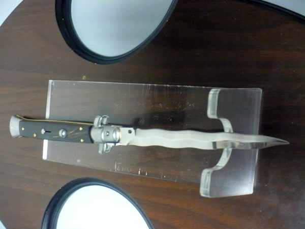 Frank Beltrame , italian stiletto , pugnale - 28 cm , corno di bufalo scuro, lama kriss, modello FB 28/58K- 7