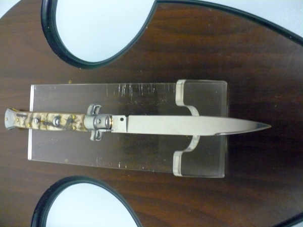 Frank Beltrame , italian stiletto - 28 cm , corno di ariete - lama swedge , modello FB 28/89SW - 7