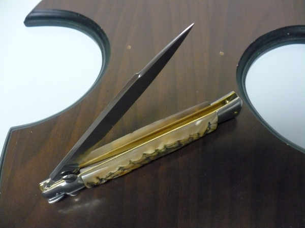 Frank Beltrame , italian stiletto - 28 cm , corno di ariete - lama swedge , modello FB 28/89SW - 7