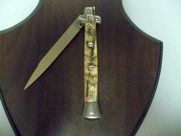 Frank Beltrame , italian stiletto - 28 cm , corno di ariete - lama swedge , modello FB 28/89SW - 7