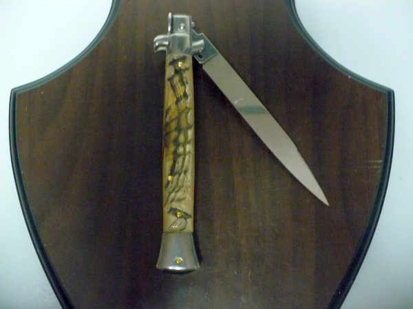 Frank Beltrame , italian stiletto - 28 cm , corno di ariete - lama swedge , modello FB 28/89SW - 7