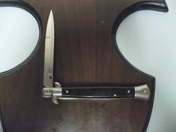 Frank Beltrame , italian stiletto , pugnale - 28 cm , corno di bufalo scuro,baionetta , modello FB 28/58B - 8