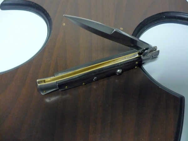 Frank Beltrame , italian stiletto , pugnale - 28 cm , corno di bufalo scuro,baionetta , modello FB 28/58B - 8