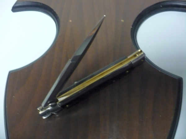 Frank Beltrame , italian stiletto , pugnale - 28 cm , corno di bufalo scuro,baionetta , modello FB 28/58B - 8
