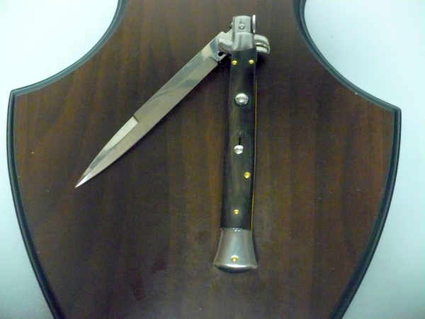 Frank Beltrame , italian stiletto , pugnale - 28 cm , corno di bufalo scuro,baionetta , modello FB 28/58B - 8