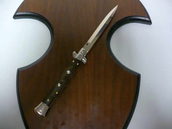 Frank Beltrame , italian stiletto , pugnale - 28 cm , corno di bufalo scuro,baionetta , modello FB 28/58B - 8