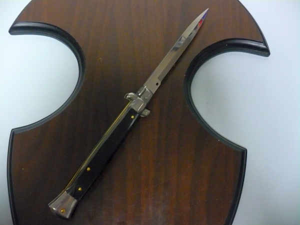 Frank Beltrame , italian stiletto , pugnale - 28 cm , corno di bufalo scuro,baionetta , modello FB 28/58B - 8