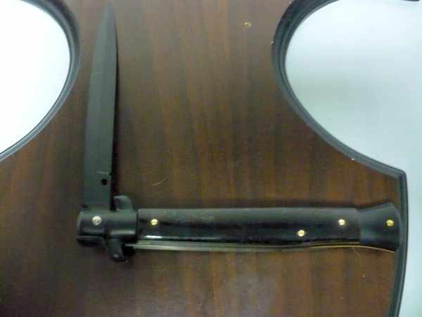 Frank Beltrame , italian stiletto , pugnale - 28 cm , corno di bufalo scuro,baionetta teflonata nero, modello FB 28/58B - 8