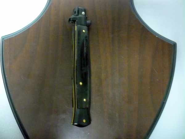 Frank Beltrame , italian stiletto , pugnale - 28 cm , corno di bufalo scuro,baionetta teflonata nero, modello FB 28/58B - 8