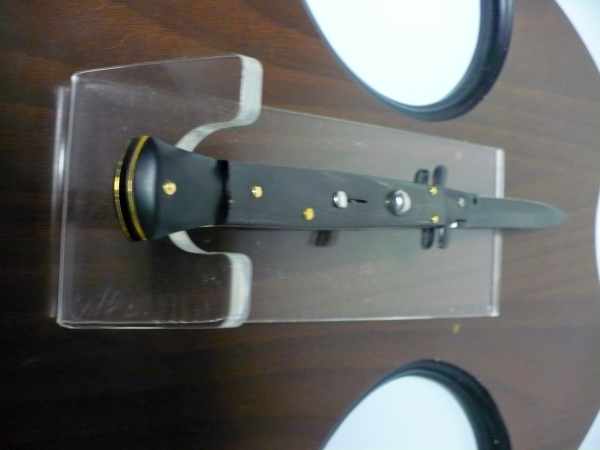 Frank Beltrame , italian stiletto , pugnale - 28 cm , corno di bufalo scuro,baionetta teflonata nero, modello FB 28/58B - 8