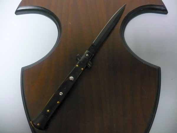 Frank Beltrame , italian stiletto , pugnale - 28 cm , corno di bufalo scuro,baionetta teflonata nero, modello FB 28/58B - 8