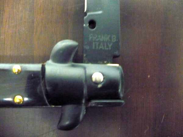 Frank Beltrame , italian stiletto , pugnale - 28 cm , corno di bufalo scuro,baionetta teflonata nero, modello FB 28/58B - 8