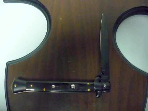 Frank Beltrame , italian stiletto , pugnale - 28 cm , corno di bufalo scuro,baionetta teflonata nero, modello FB 28/58B - 8