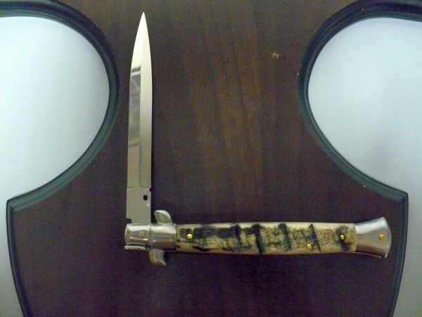 Frank Beltrame , italian stiletto - 28 cm , corno di ariete - lama dagger , modello FB 28/89D - 8