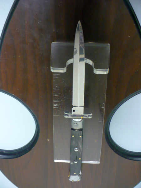 Swinguard Frank Beltrame - italian stiletto 28 cm - corno di bufalo scuro - lama dagger FB 550/58- 8