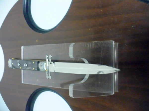 Swinguard Frank Beltrame - italian stiletto 28 cm - corno di bufalo scuro - lama dagger FB 550/58- 8