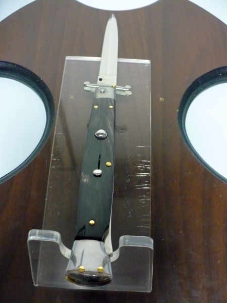 Swinguard Frank Beltrame - italian stiletto 28 cm - corno di bufalo scuro - lama dagger FB 550/58- 8