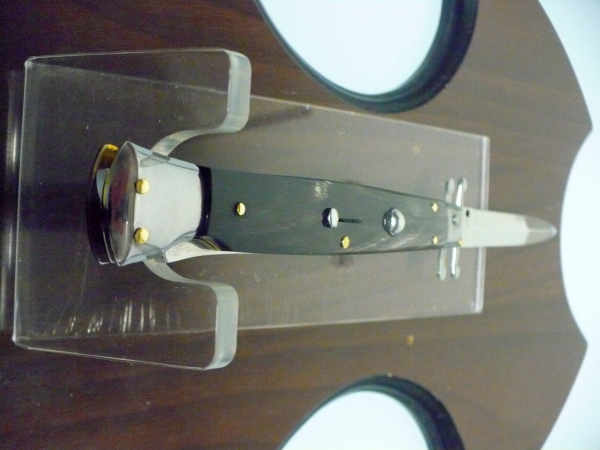 Swinguard Frank Beltrame - italian stiletto 28 cm - corno di bufalo scuro - lama dagger FB 550/58- 8