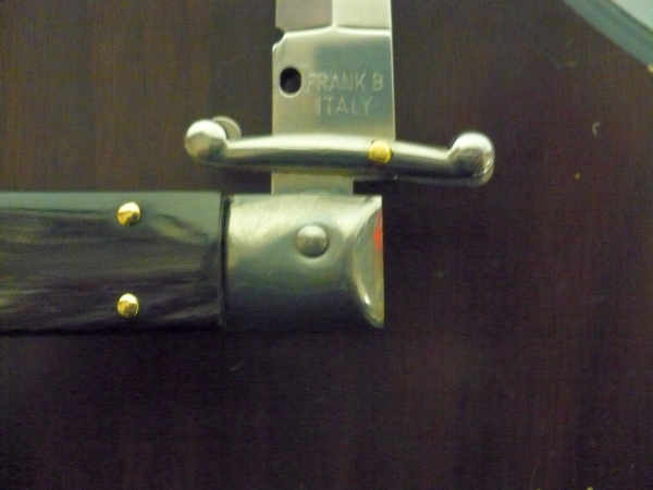 Swinguard Frank Beltrame - italian stiletto 28 cm - corno di bufalo scuro - lama dagger FB 550/58- 8