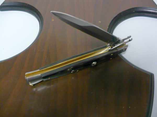 Swinguard Frank Beltrame - italian stiletto 28 cm - corno di bufalo scuro - lama dagger FB 550/58- 8