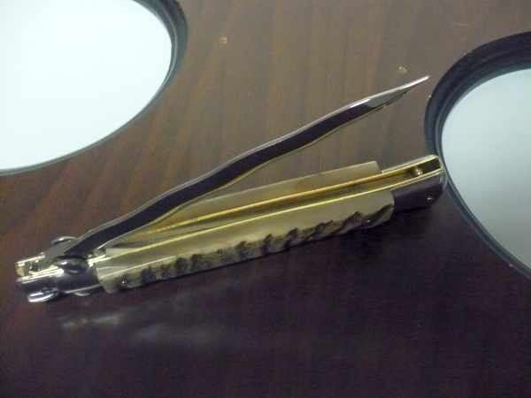 Frank Beltrame , italian stiletto - 28 cm , corno di ariete - lama kriss , modello FB 28/89K - 8