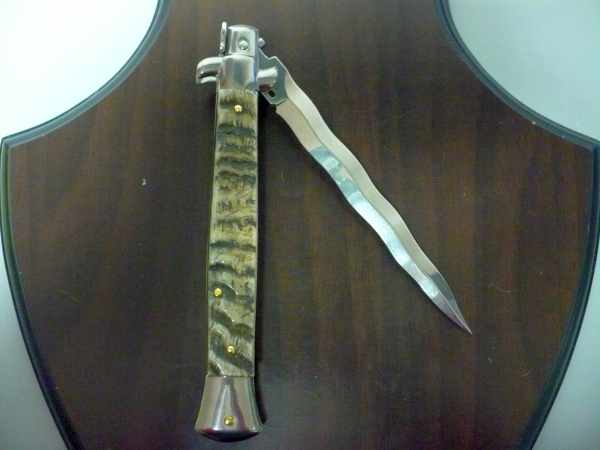 Frank Beltrame , italian stiletto - 28 cm , corno di ariete - lama kriss , modello FB 28/89K - 8