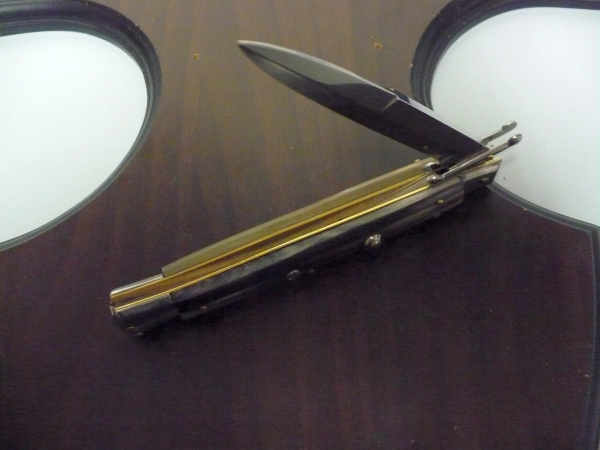 Swinguard Frank Beltrame - italian stiletto 28 cm - punta di corno di bufalo chiaro - lama baionetta  FB 550/48 -2