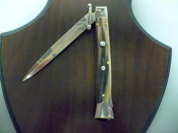 Swinguard Frank Beltrame - italian stiletto 28 cm - punta di corno di bufalo chiaro - lama baionetta  FB 550/48 -2