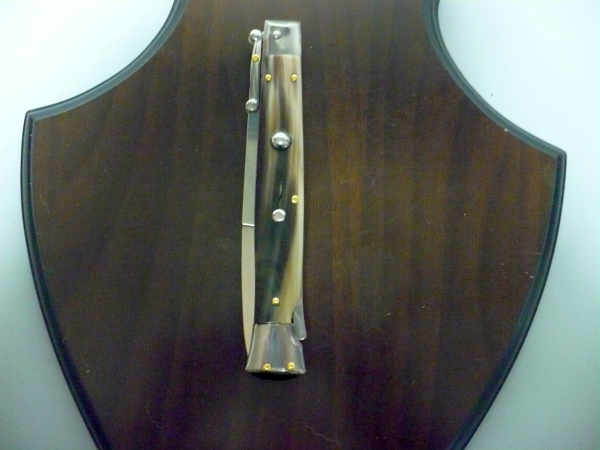 Swinguard Frank Beltrame - italian stiletto 28 cm - punta di corno di bufalo chiaro - lama baionetta  FB 550/48 -2