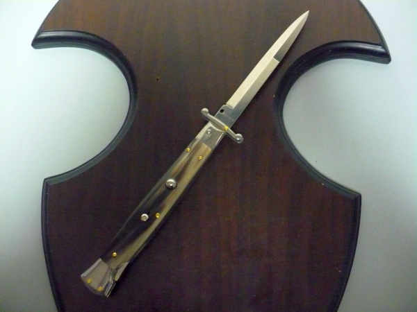 Swinguard Frank Beltrame - italian stiletto 28 cm - punta di corno di bufalo chiaro - lama baionetta  FB 550/48 -2
